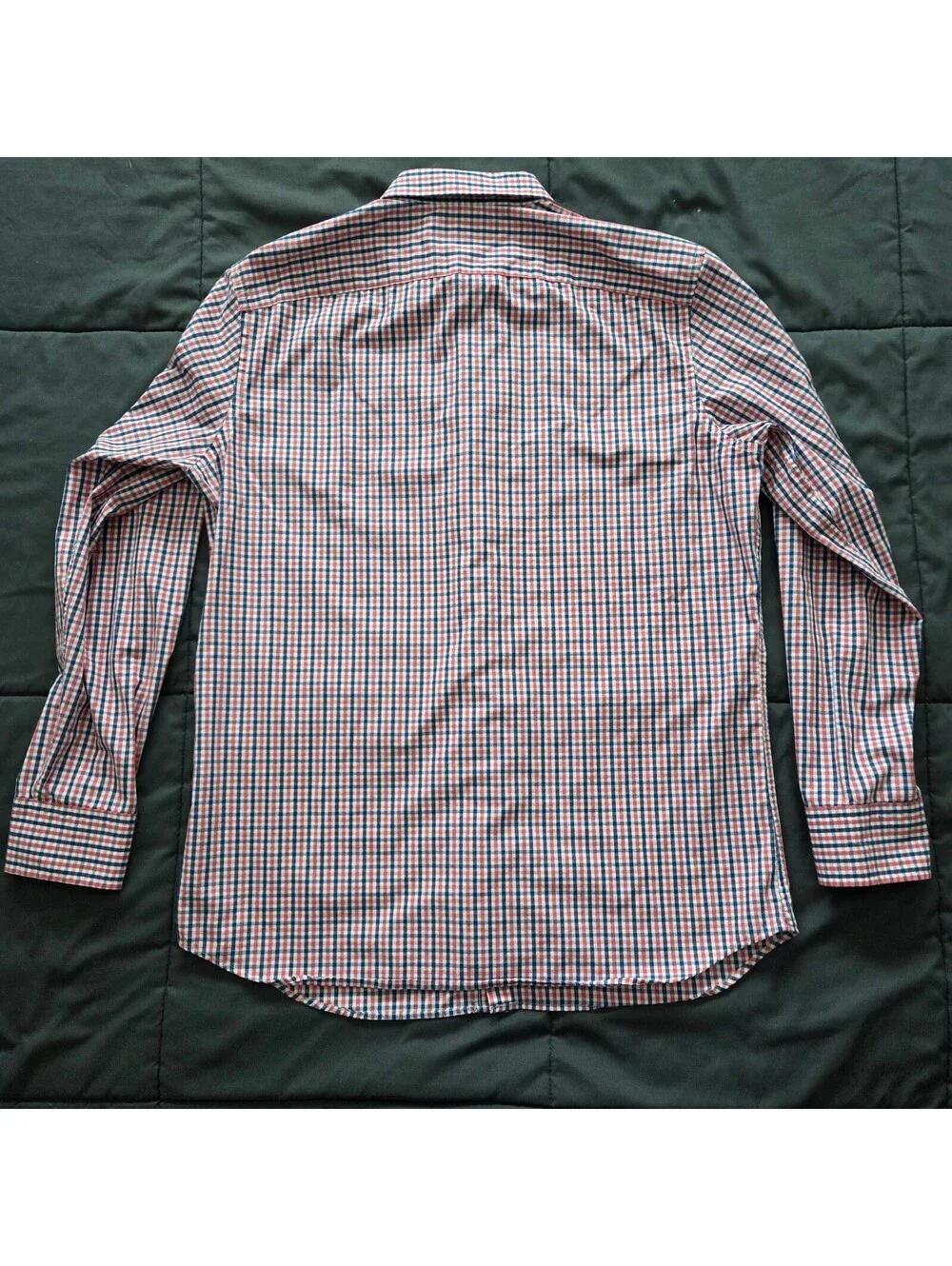Banana Republic Men's L Non-Iron Standard Fit Red Blue Check Dress Shirt